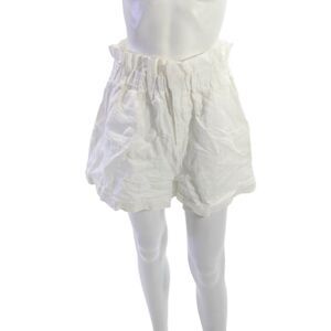 Posse Unisex White Linen Beach Shorts Size L